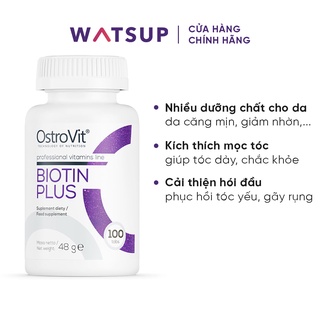 OstroVit Biotin Plus – Đẹp da, nhanh mọc tóc, kết hợp selen, kẽm và axit folic