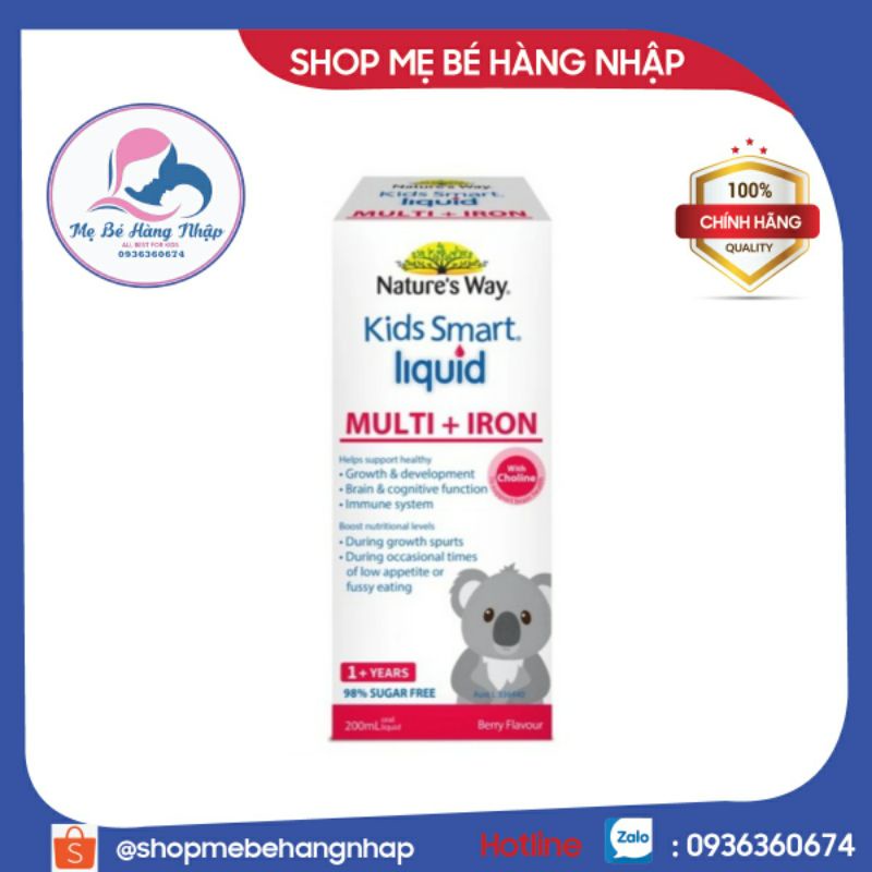 Nature's Way Kids Smart Multi Iron Liquid - Bổ sung sắt và các vi chất cần thiết cho trẻ