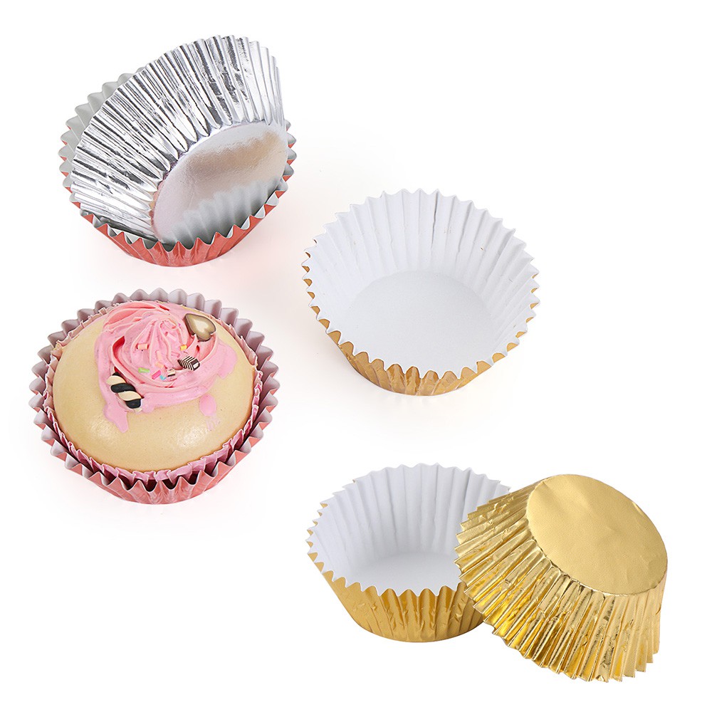 Cốc Lá Nhôm In Chữ Trang Trí Bánh Cupcake|Giấy Gói Kẹo Nhiều Màu