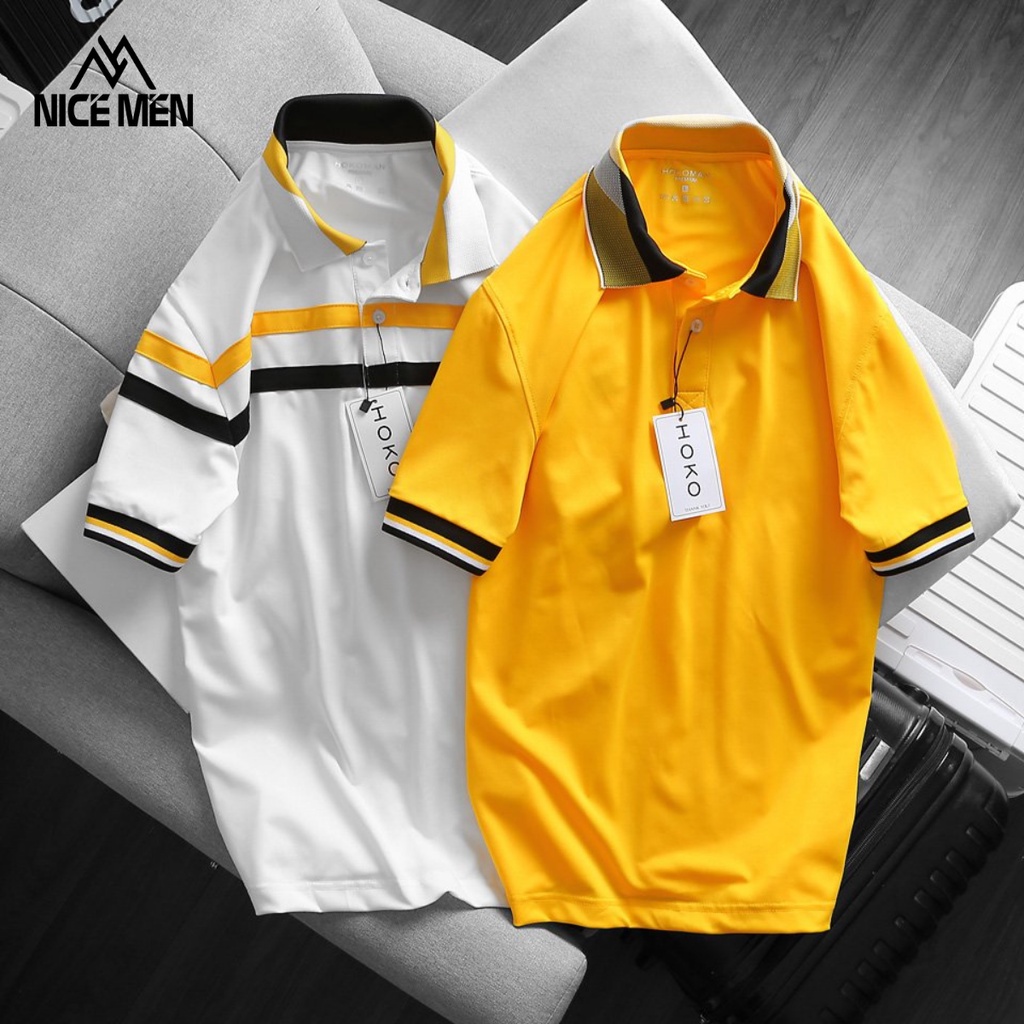 Áo Thun Polo nam cổ bẻ CS07_phối SIPA vải cá sấu Cotton xuất xịn,chuẩn form, sang trọng - thanh lịch - NICEMEN