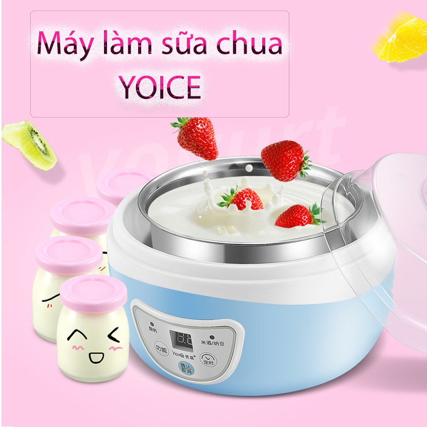 [Đơn giản- An toàn] Máy làm sữa chua YOICE [Hàng chính hãng]❤FREESHIP ❤,máy làm sữa hạt, lót bằng inox Sus 304