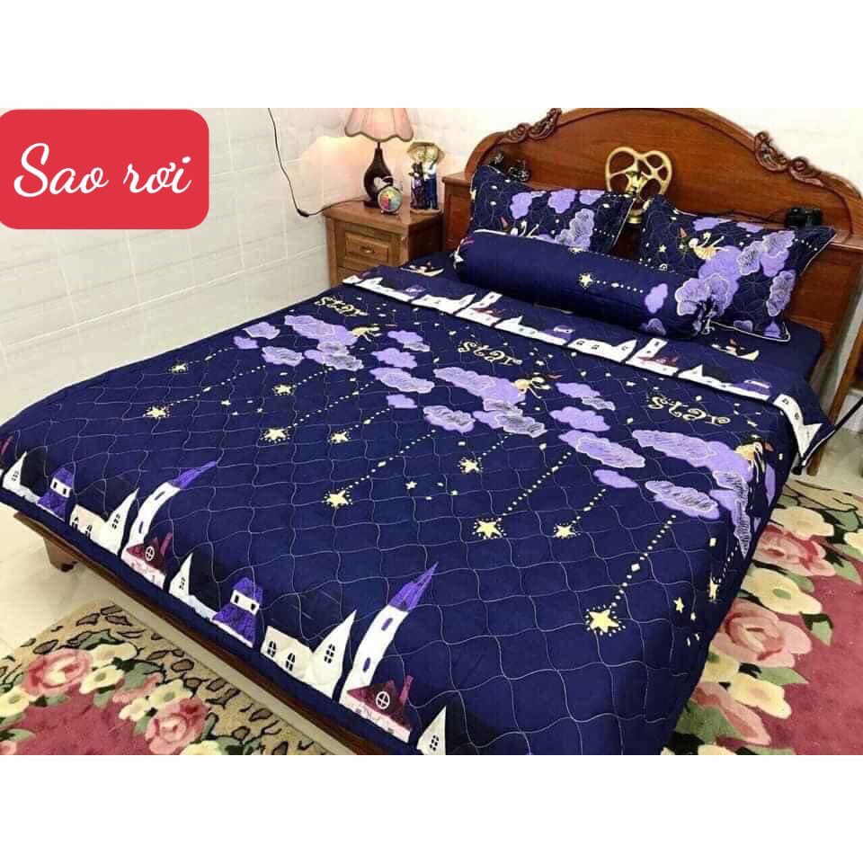 Chăn Ga Gối hè 5 món Cotton Poly