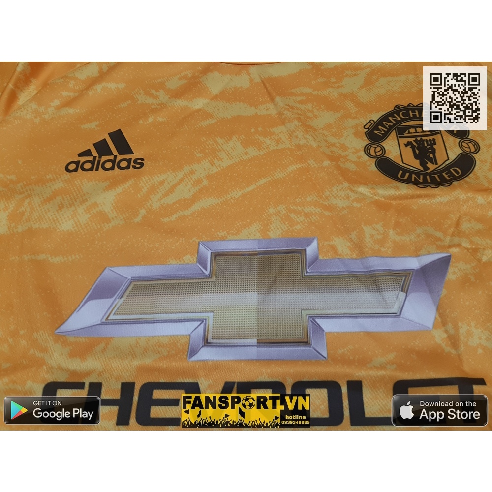 Áo thủ môn bóng đá Mancheater United 2019-2020 four shirt goalkeeper gk yellow vàng