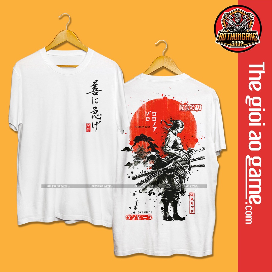 Áo one piece zoro nam nữ Áo thun one piece zoro trắng form rộng unisex cotton co giãn thoáng mát TGAG 01