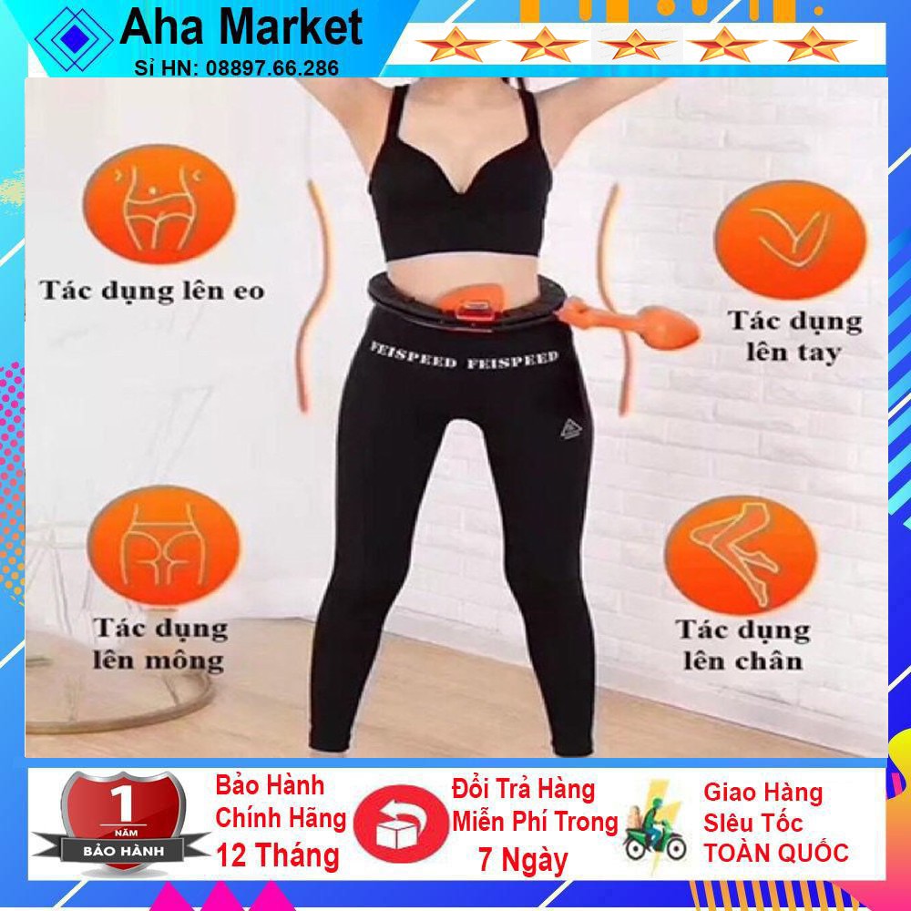 Vòng Lắc Eo Thông Minh Thon Gọn HULA  Đa Năng Có Đồng Hồ - Vòng Tập Bụng Đốt Mỡ( Ảnh Thật + Video )
