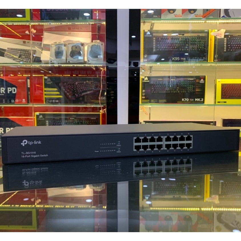 Bộ Chia Mạng Switch TPLink TL-SG1016 (16 cổng RJ45 10/100/1000Mbps, vỏ kim loại, gắn tủ Rack 19 inch)