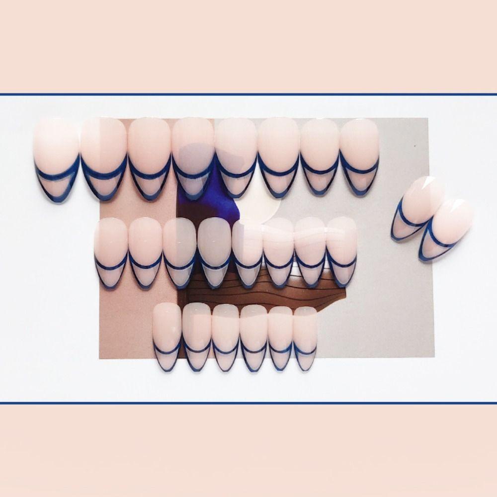 Set 24 Móng Tay Giả Màu Đen / Nâu / Nâu Họa Tiết Da Báo Kiểu Pháp