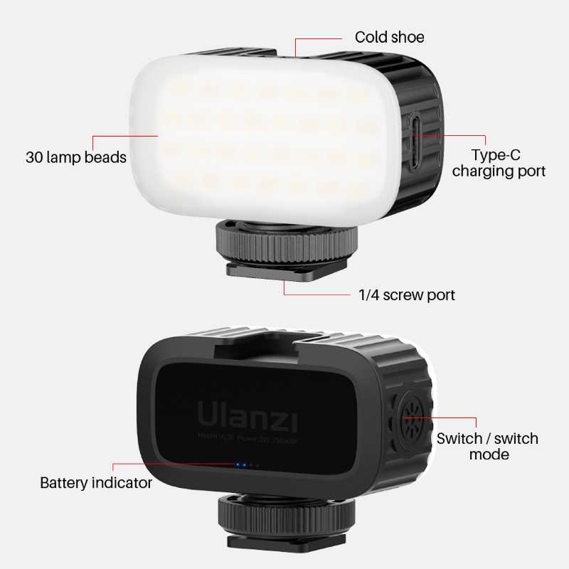 Đèn LED 8 Màu Siêu Nhỏ Gọn Ulanzi VL15 Cho Điện Thoại, Máy Ảnh DSLR, Gopro
