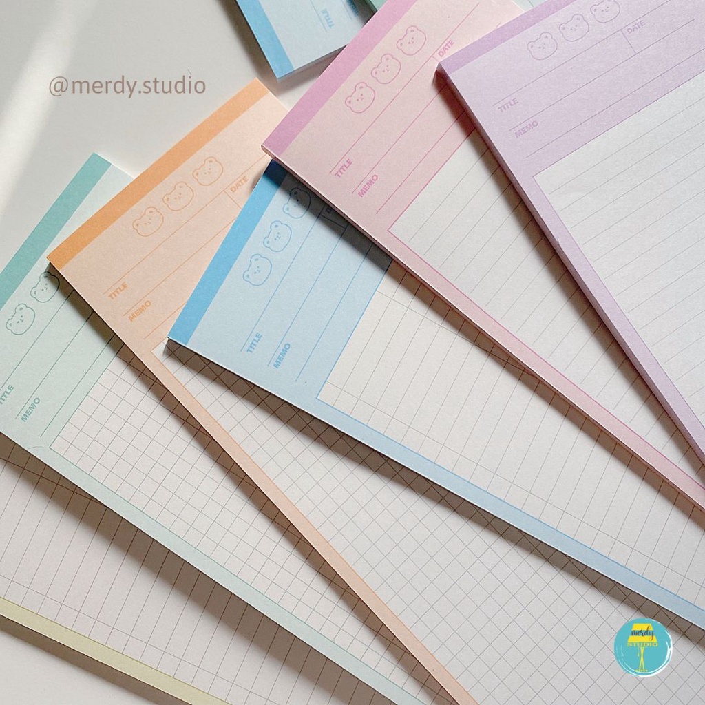 Tập 30 tờ giấy note ghi chú pastel học từ vựng, ghi chép bài size B5 1/2 (keo dán như sổ tay)