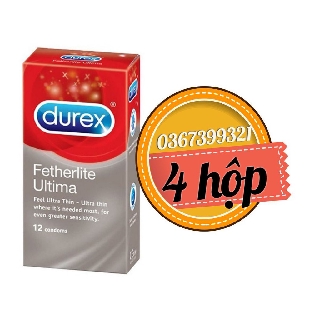 ComBo 4 hộp Durex Fetherlite Ultima loại 12 bao /hộp