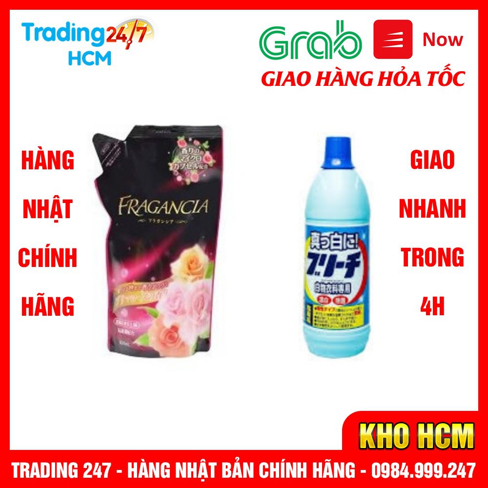 [Hỏa tốc HCM] Combo Nước xả vải đậm đặc hương hoa hống và Nước tẩy quần áo 600ml Rocket Nhật Bản