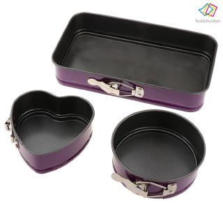 FCD☆ 3 Pcs Set Non Stick Pan Cake Removable Tray Cheesecake Baking Mold Mould Kitchen Tool