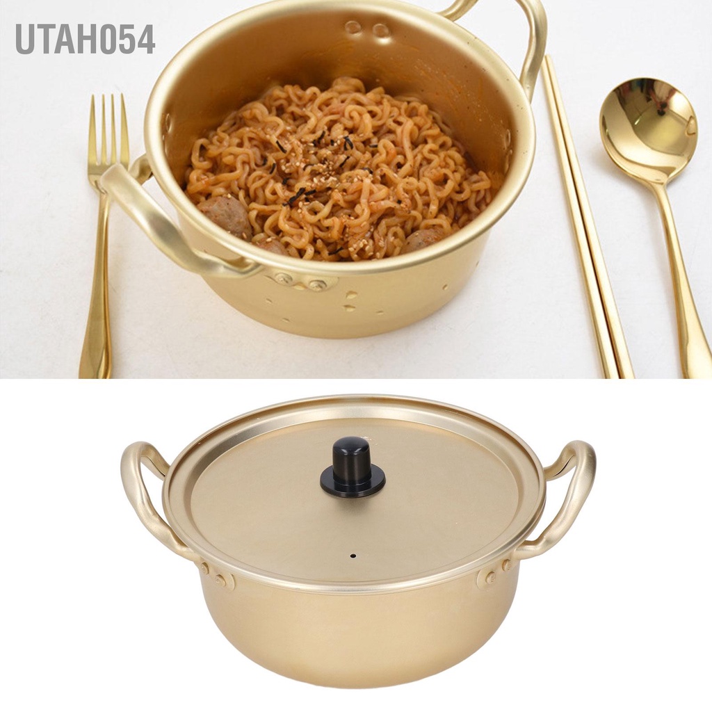 Utah054 Nồi mì Ramen Hàn Quốc Khả năng dẫn nhiệt tốt di động có thể xếp chồng lên nhau nắp đậy cho Đi bộ đường dài cắm trại tại nhà