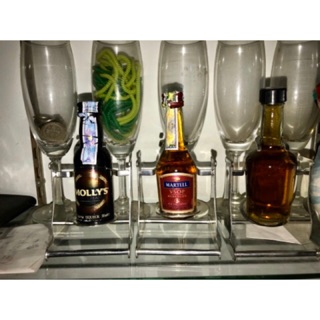 Giá inox để rượu mẫu mini Martell dùng để trưng bày
