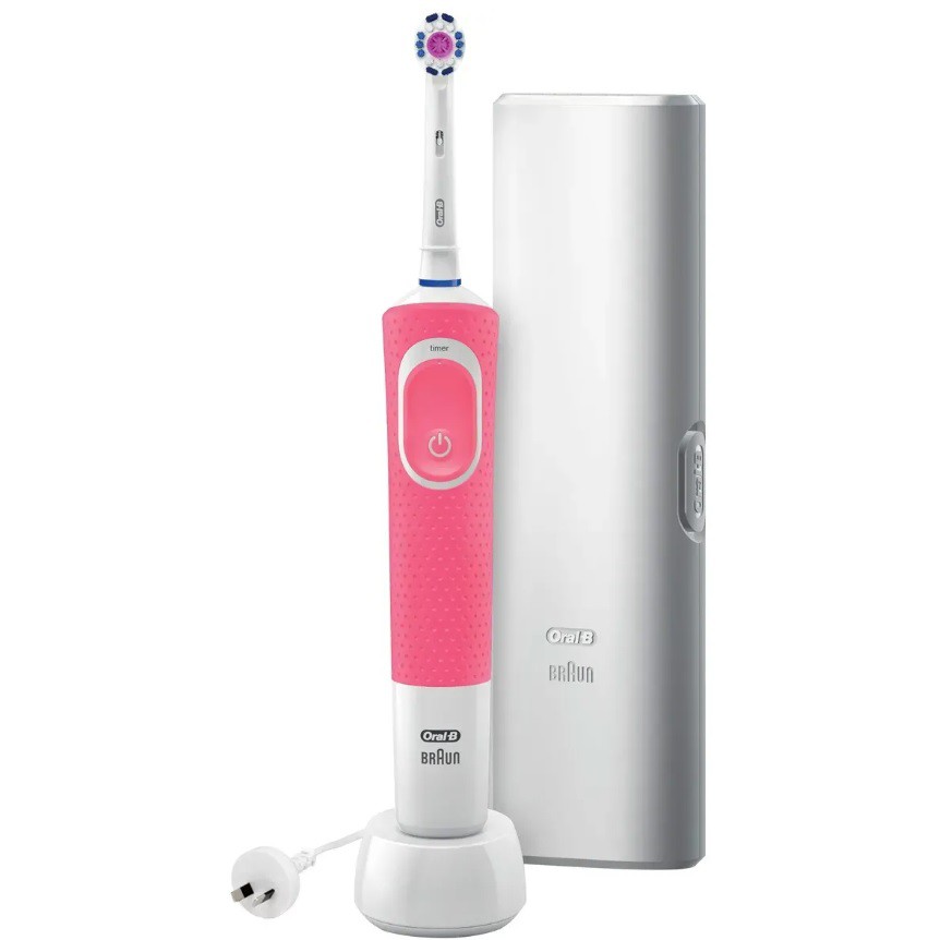 Bàn Chải Đánh Răng Điện Cao Cấp Oral B Pro 100 3D White Polish Power Toothbrush Pink