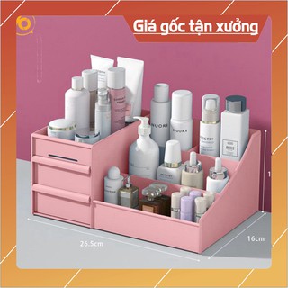 Kệ đựng mỹ phẩm đa năng bằng nhựa 4 màu 2 tầng nhiều ô kích thước lớn