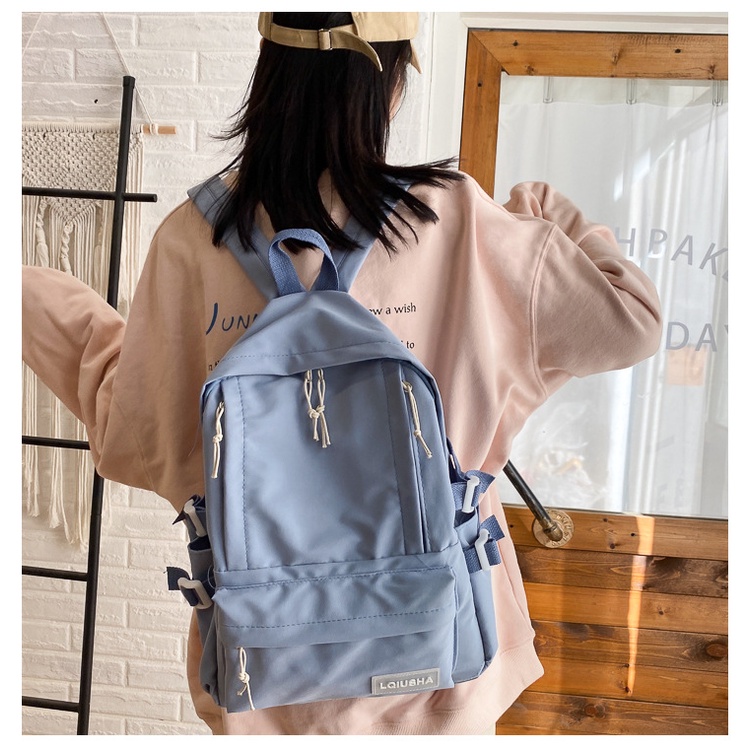 Balo JASMIN NOIR vải canvas cỡ lớn thiết kế đơn giản thời trang đi học/ du lịch dành cho nữ