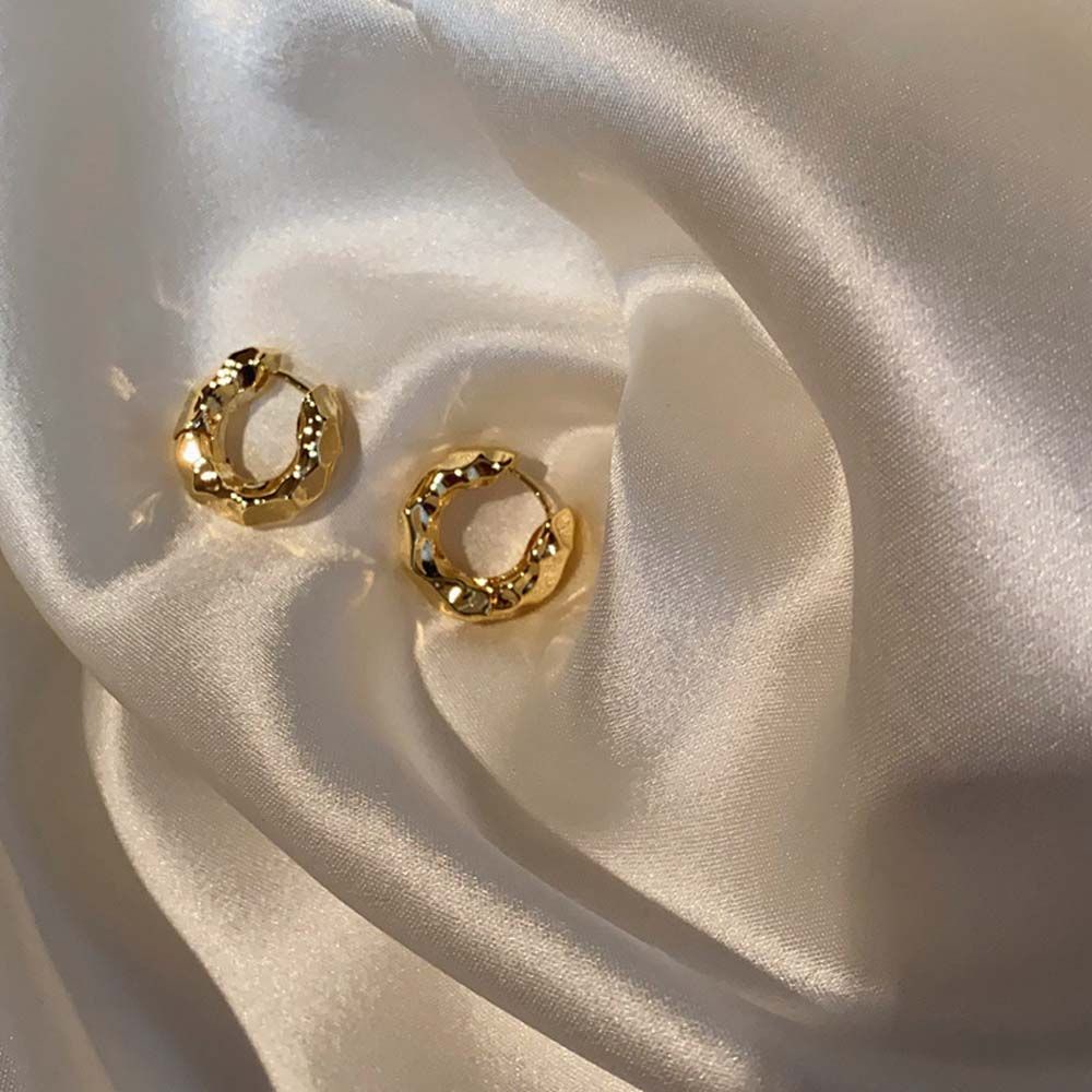 Đôi khuyên tai hình học bằng hợp kim phong cách Hàn Quốc cho nữ