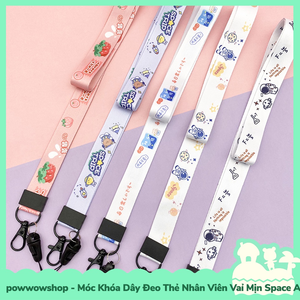 [Sẵn VN - Hỏa Tốc] Dây Móc Đeo Bao Thẻ Nhân Viên Học Sinh Sinh Viên Vải Phong Cách Họa Tiết Hoạt Hình Đáng Yêu Dễ Thương