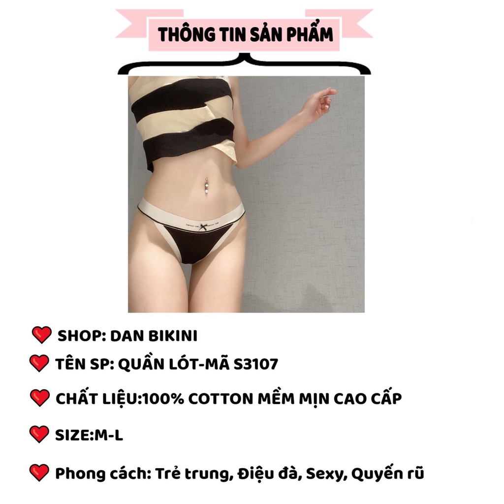 Quần Lót Nữ ❤️FREESHIP❤️ Quần Lót Nữ Cotton viền chun đính nơ nhỏ thoáng mát ôm dáng MÃ S3107