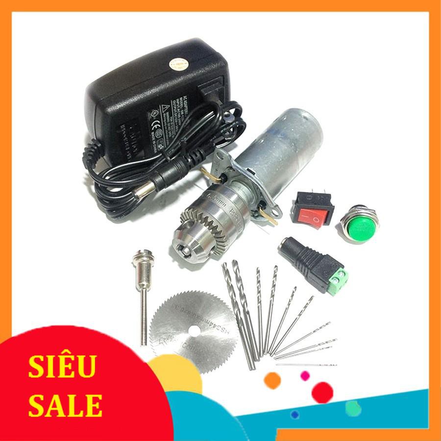 Combo máy khoan mini 12V- 2A Siêu Khỏe và Phụ kiện V1