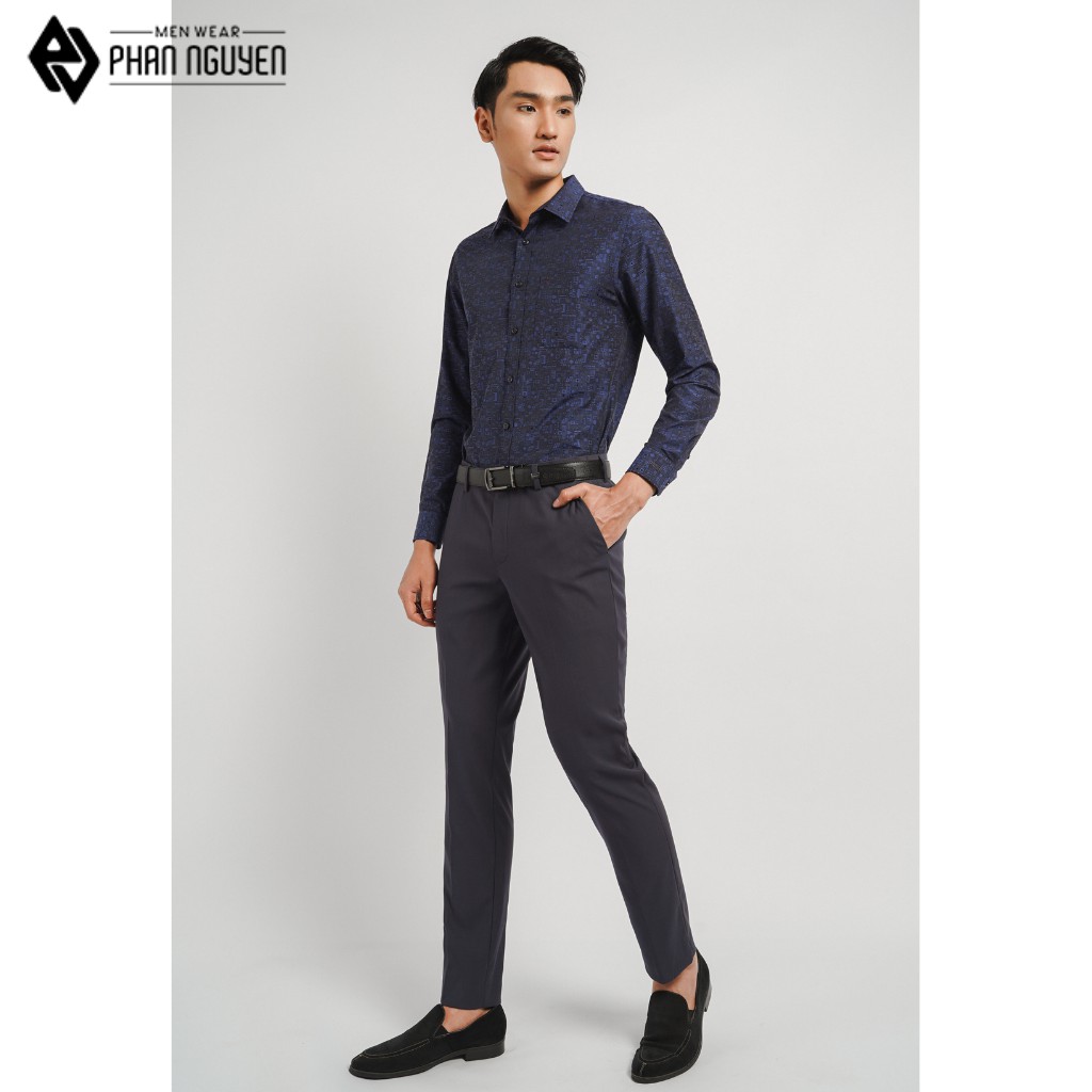 Áo sơ mi nam dài tay họa tiết Phan Nguyễn chất liệu thoáng mát, nhanh khô, phong cách thời thượng, lịch lãm SMD.672
