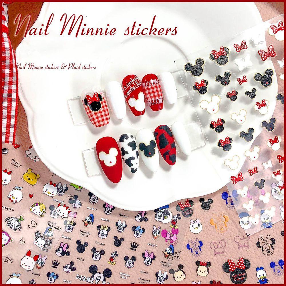 Nhãn Dán Trang Trí Móng Tay Hình Chuột Mickey Minnie Dễ Thương DIY