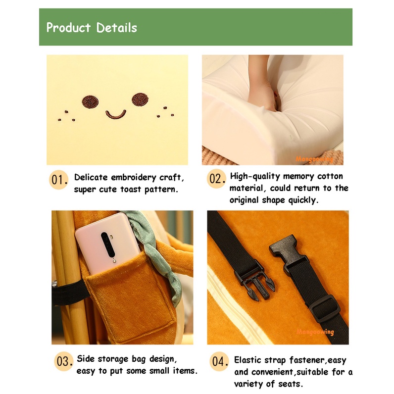 Gối Tựa Lưng Hình Bánh Mì Nướng 35*32cm