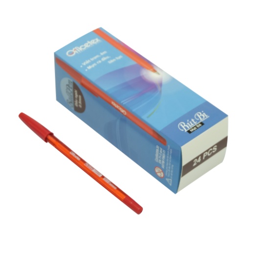 Hộp 24 Bút Bi Mực Đỏ Officetex - OT-BP009RE - 8935276452111