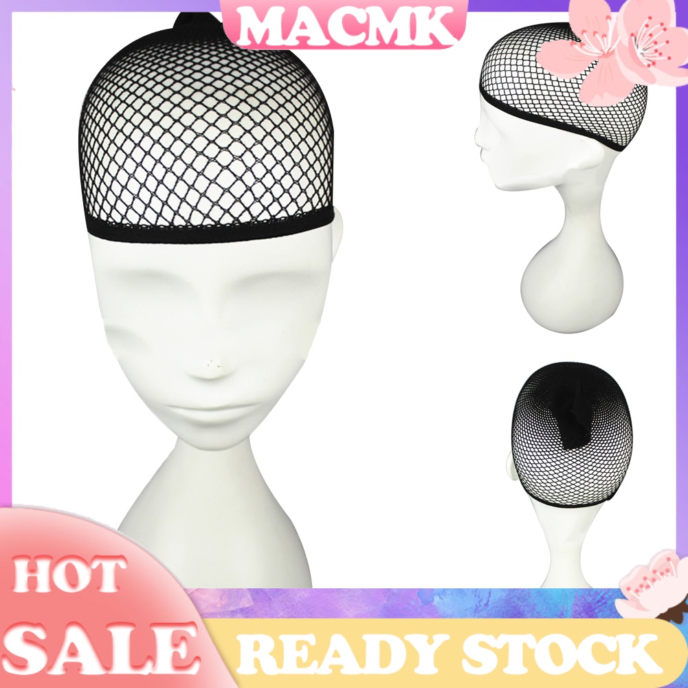 Mũ Lưới Đội Tóc Giả Bằng Nylon Co Giãn Màu Đen Phù Hợp Cho Nữ