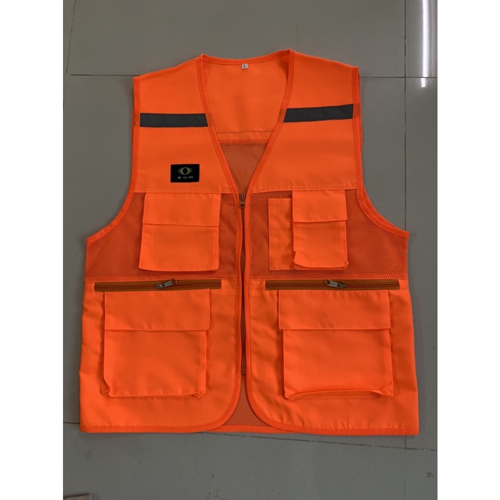 Áo gile kaki xuất Hàn, có phản quang