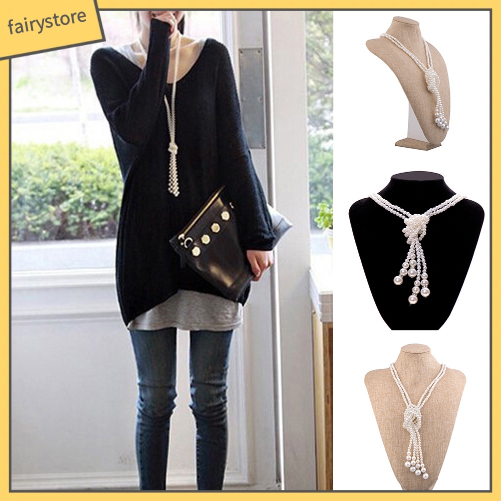 Set 2 Dây Chuyền Chuỗi Ngọc Trai Giả Thời Trang Nữ