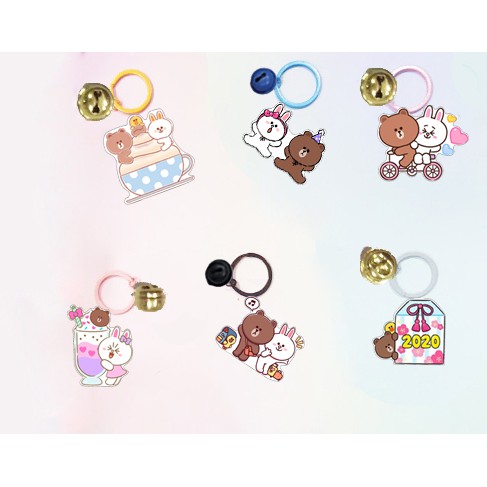 Móc khoá gấu brown thỏ cony vịt sally dẹt vòng MKI7 móc khoá cute móc khoá dễ thương