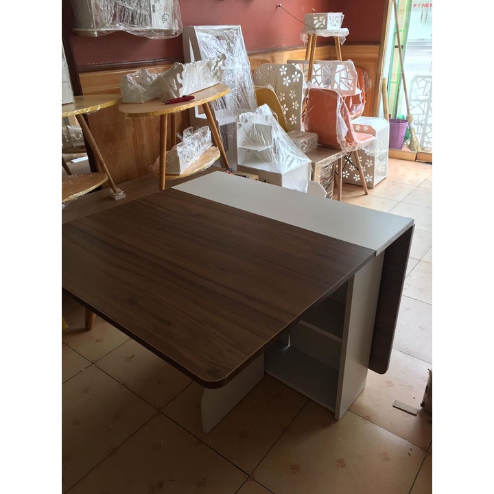 Bàn ăn gỗ thông minh nhỏ gọn phù hợp với không gian bếp tiết kiện diện tích(kèm bánh xe) BATM5