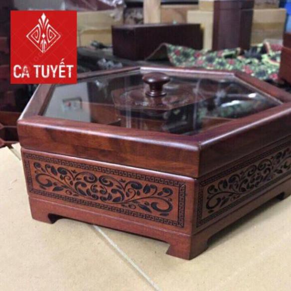 Khay đựng bánh kẹo gỗ hương sang trọng