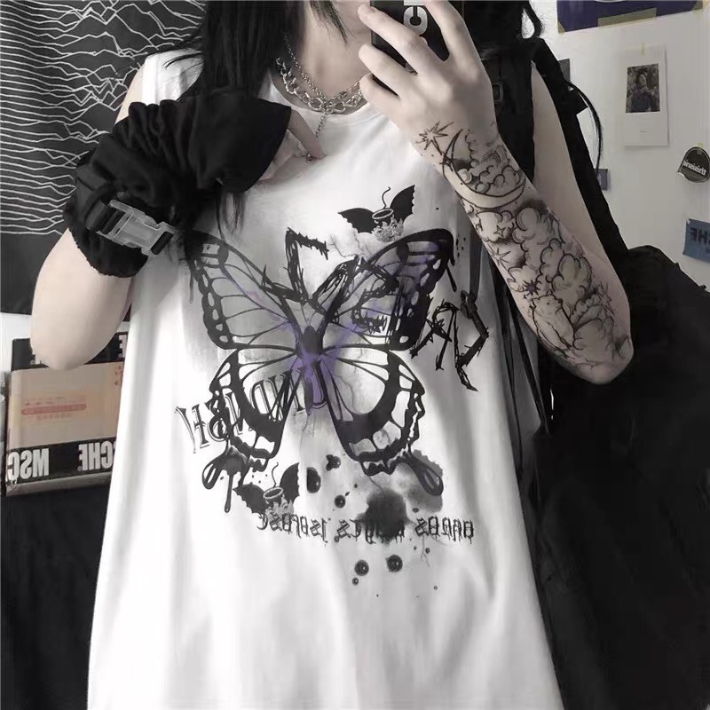 [Mã WASKT304 giảm 15% tối đa 30K đơn 99K] Áo thun ba lỗ unisex tanktop form rộng Bướm Đen sát nách nam nữ ulzzang Wind | BigBuy360 - bigbuy360.vn