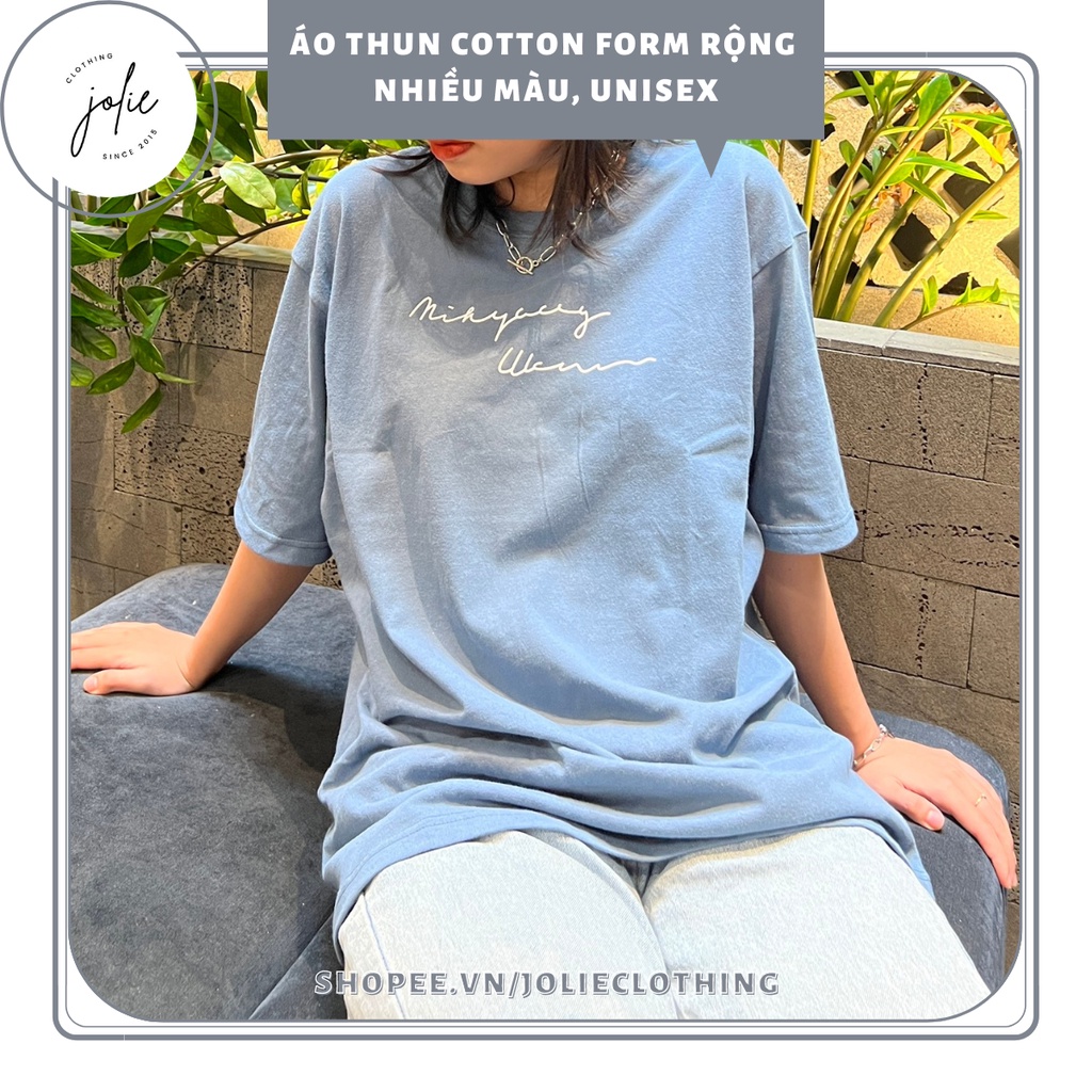 Áo thun tay lỡ, Áo phông nữ form rộng dáng Unisex/Ulzzang mặc lẻ cặp nhóm hoạ tiết in chữ, chất cotton 100%