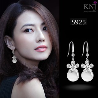 BÔNG TAI BẠC PHA LÊ HOA - B1108