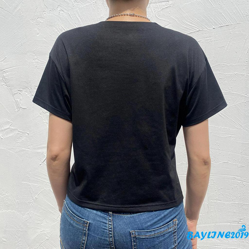 Áo Thun Nữ Ngắn Tay In Hình Bộ Xương Sáng Tạo