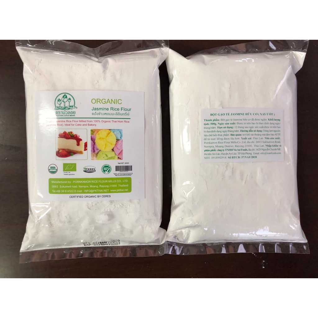 Tách lẻ 100g bột nếp/tẻ hữu cơ Thái lan cho bé ăn dặm (Date 2022)