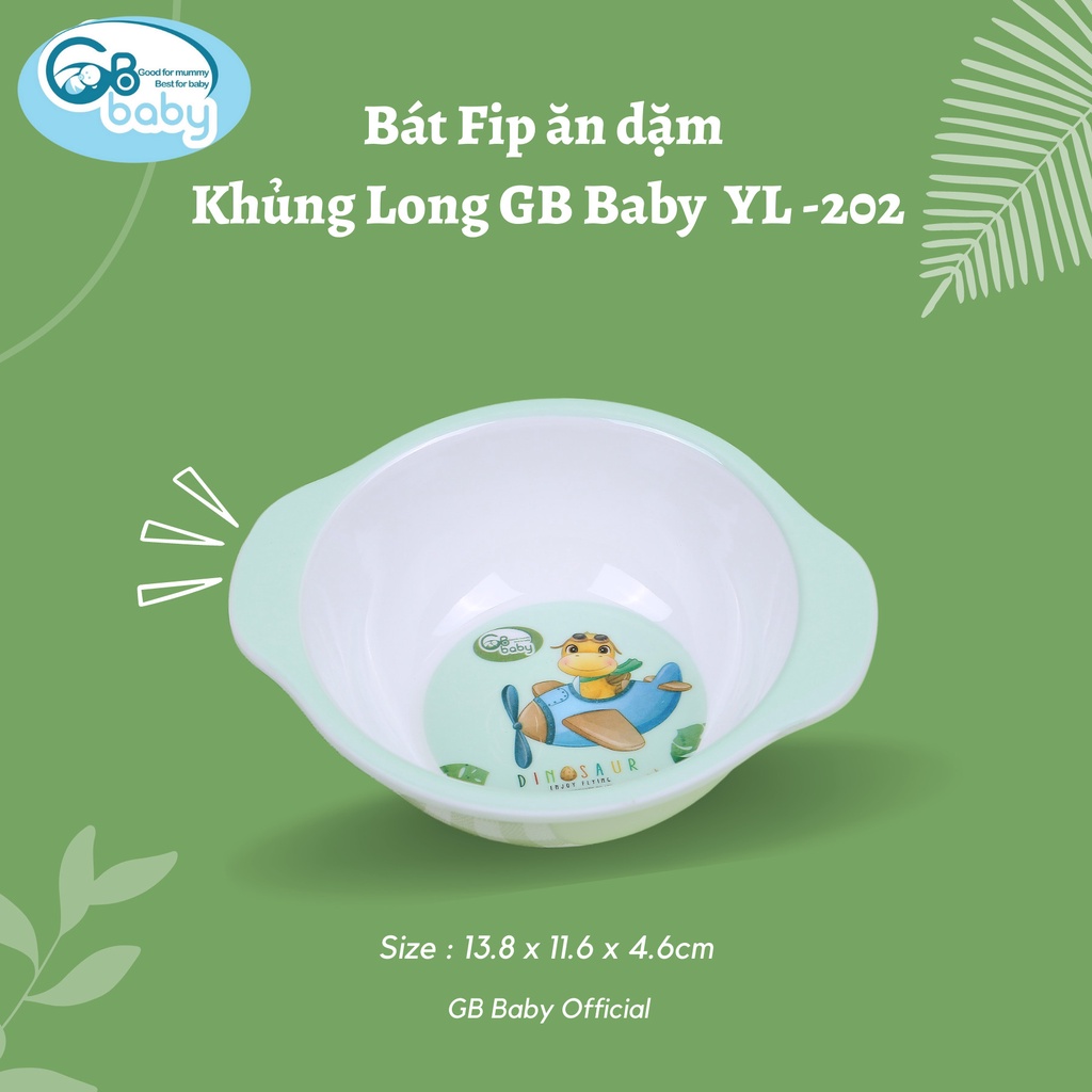 Cốc Bát Ăn Dặm Cho Bé Hình Khủng Long Đáng Yêu GB-Baby Chính hãng.