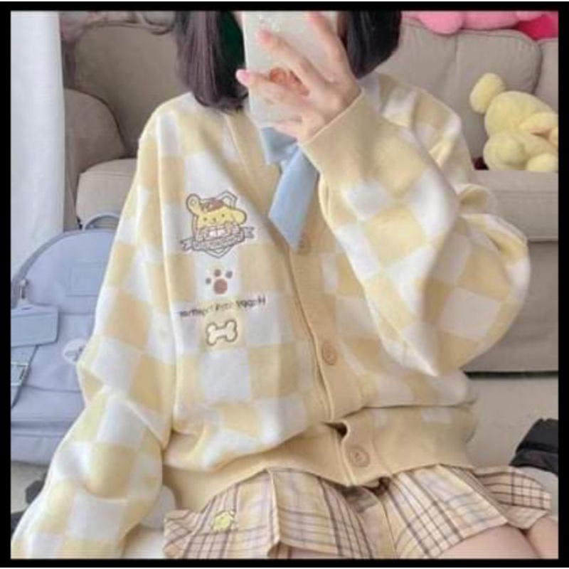 Áo khoác len Cardigan hoạ tiết Cinnamoroll 🐰