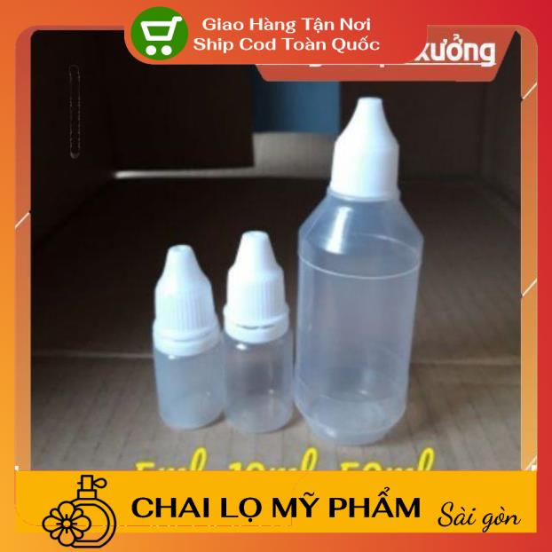 [SIÊU RẺ] 100c Vỏ Lọ chai nhựa nhỏ mắt 5ml,10ml,20ml,30ml,50ml chiết dung dịch, mỹ phẩm , phụ kiện du lịch
