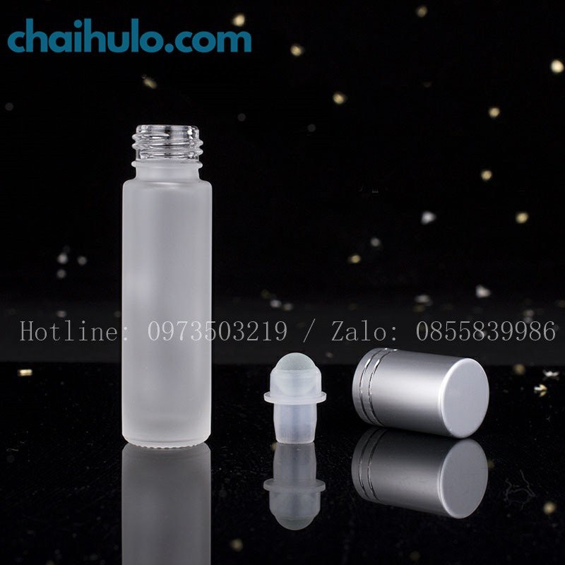 10ml - Chai Bi Lăn Thủy Tinh trắng mờ dày, đẹp