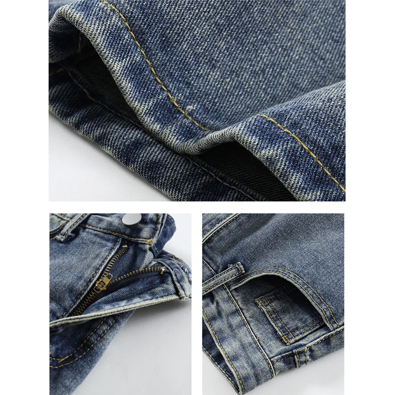 Chân váy Xiaozhainv chất jean form chữ A lưng cao phong cách vintage Hàn Quốc trẻ trung