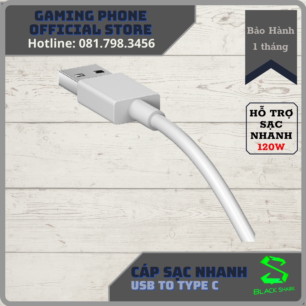 Cáp Sạc Nhanh Xiaomi Black Shark 6A Đầu USB To Type - C Hỗ Trợ Sạc Nhanh Đến 120w