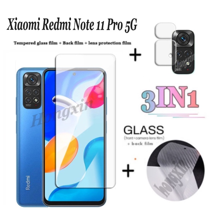 Kính Cường Lực 3 Trong 1 Cho Xiaomi Redmi Note 11 Pro 5G Redmi Note 11 11s 10T 10S 5G 4G 9s 9 Pro Max