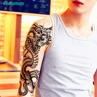 ♡Hình Xăm Dán Tạm Thời Hình Rồng Đen 3D