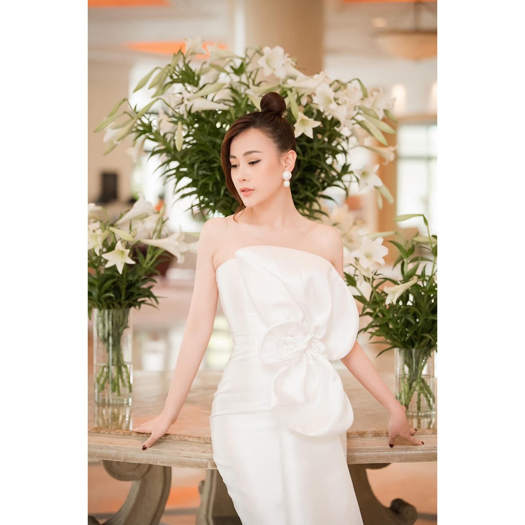 Đầm ôm body kiểu cúp ngực phối lưới đính hoa (HÀNG CAO CẤP)