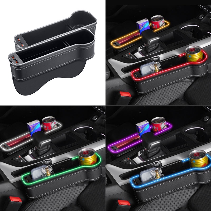 Hộp đựng đồ khe ghế ô tô SEAMETAL đèn RGB có thể sạc lại tiện dụng